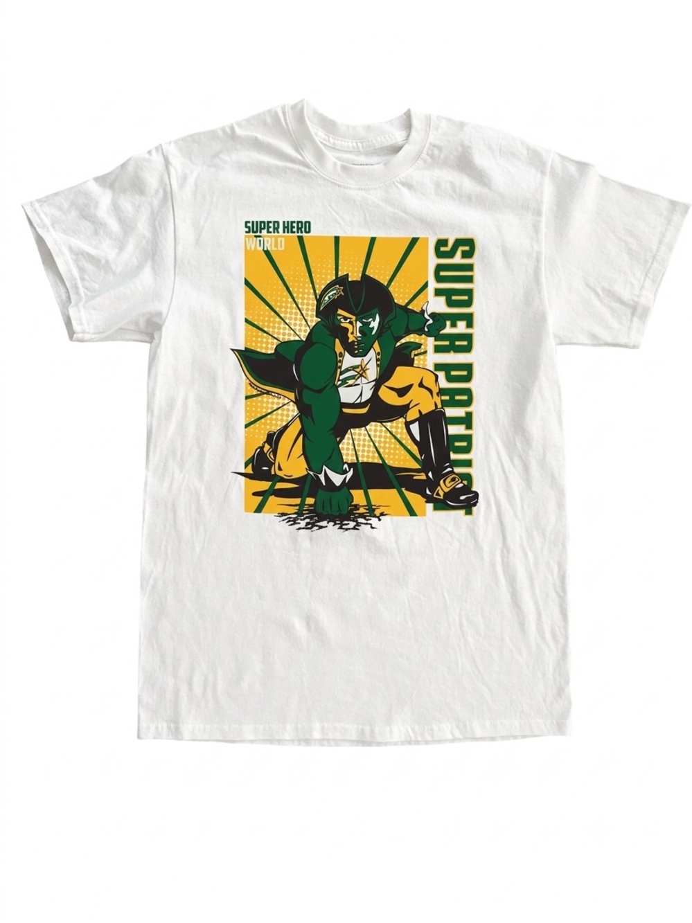 George Mason University GMU Super Patriot Graphic T-Shirt White Medium Athletic